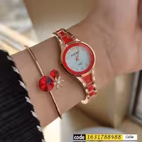 ست ساعت و دستبند استیل مارک ژوپینگ 