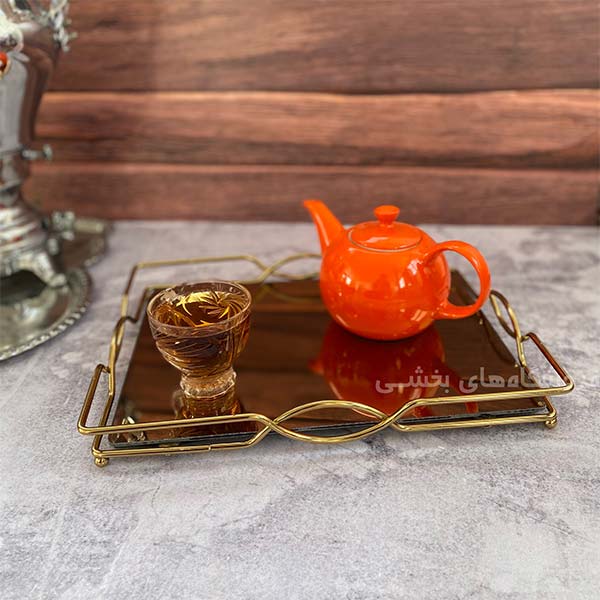 سینی آینه ای مدل مستطیل طرح لبخند