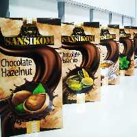 شکلات تخته ای سانسیکوم در طعم های پسته-بادام-فندق-نعنا-شیری-اسپرسو-64 درصد. 