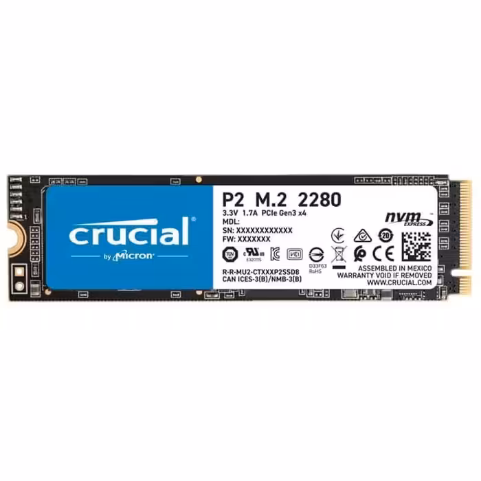 خرید و قیمت حافظه اس اس دی کروشیال مدل SSD NVMe Crusial P2 ظرفیت 500 گیگابایت - آسیا لپتاپ