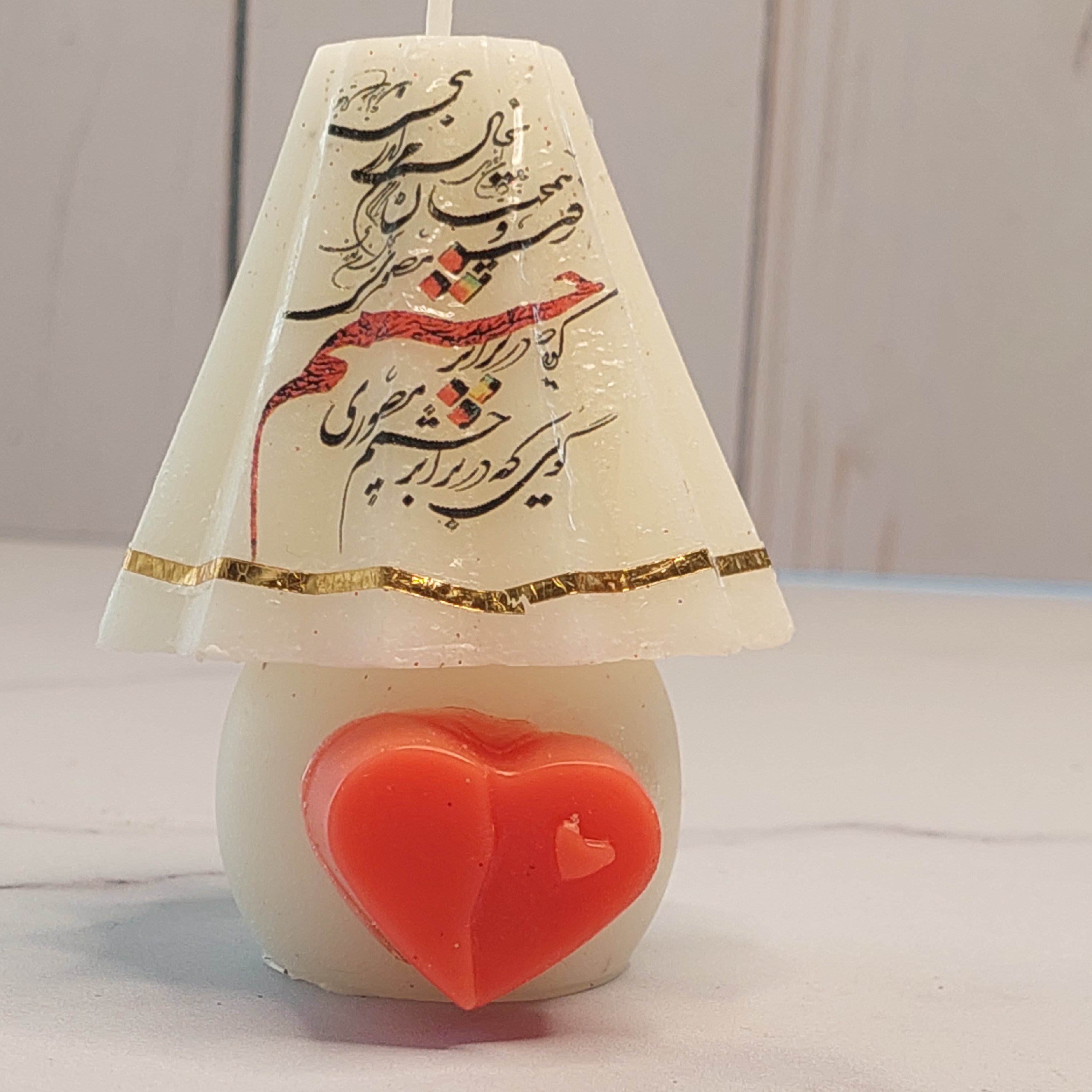 شمع اباژور طلاکوب و شعر