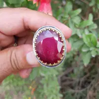 انگشتر  نقره مردانه کلکسیونی یاقوت سرخ آفریقایی قواره درشت