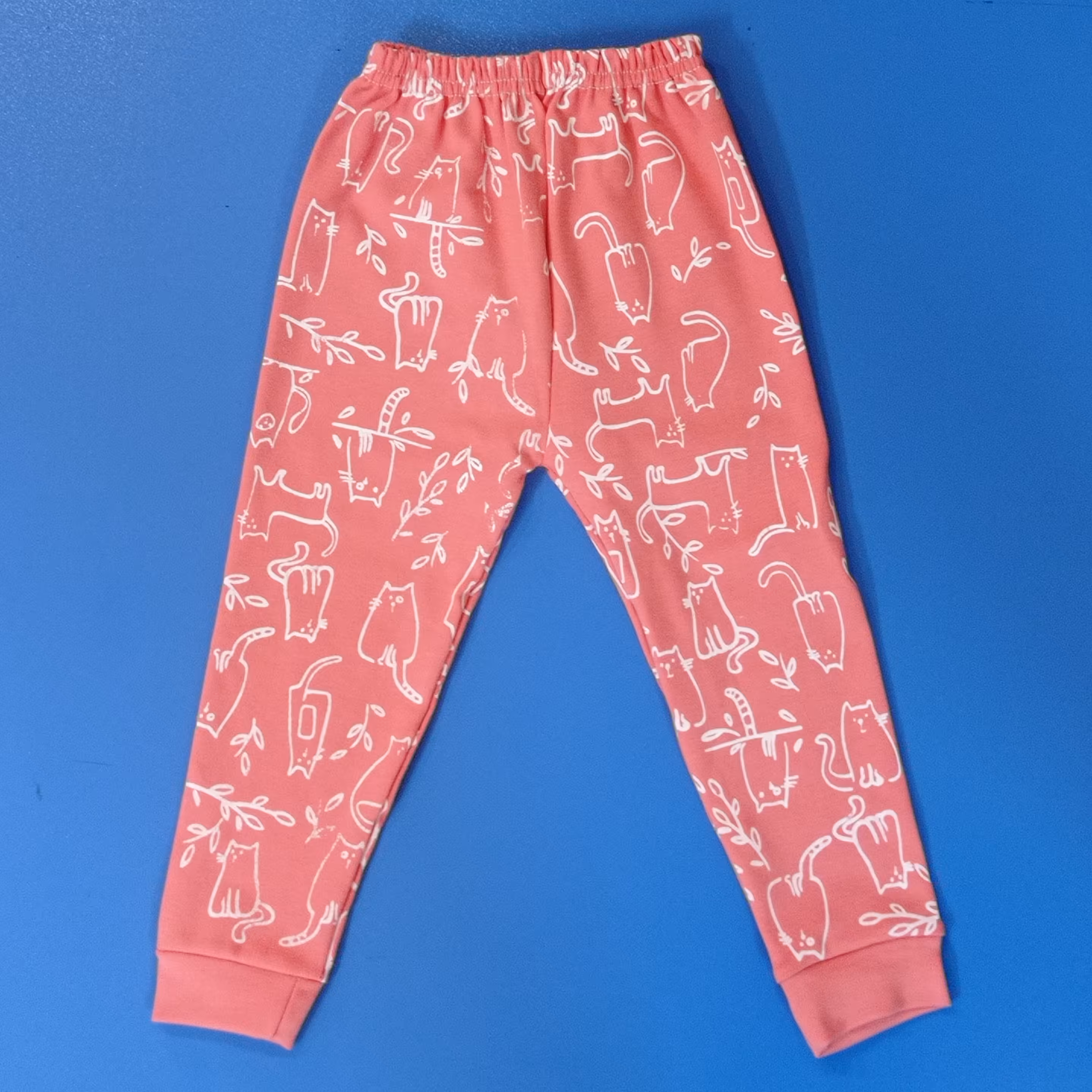 شلوار خانگی دخترانه طرح گربه سایز 7,8,9 مناسب 3.5 تا 7 سال