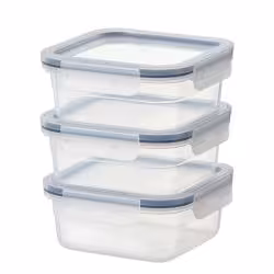 ظرف نگهداری غذا مربع ایکیا بسته 3 عددی  مدل  365 Ikea                     سایز 750 میلی لیتر