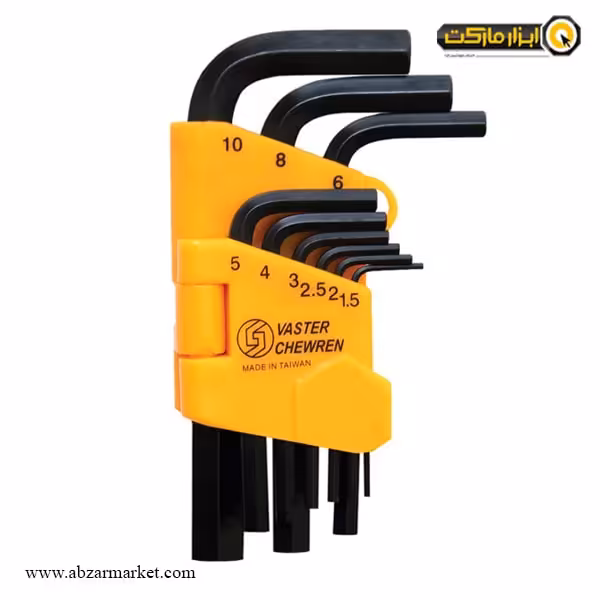 آچار آلن شش گوش واستر کارتی کوتاه 9 عددی مدل VH001