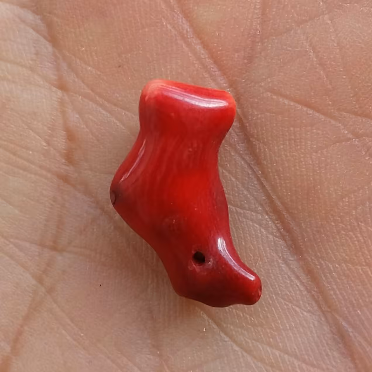 سنگ مرجان سرخ خاص سوراخ دار مناسب آویز شاهکار خلقت دیدنی بی نظیییر