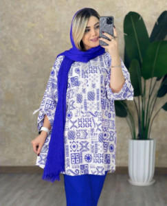 مانتو شلوار زنانه لنین کدمحصول رابپرسید مدل ست رنگبندی سوال شود