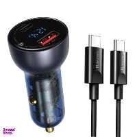شارژر فندکی باسیوس مدل TZCCKX_0G به همراه کابل تبدیل USB-C