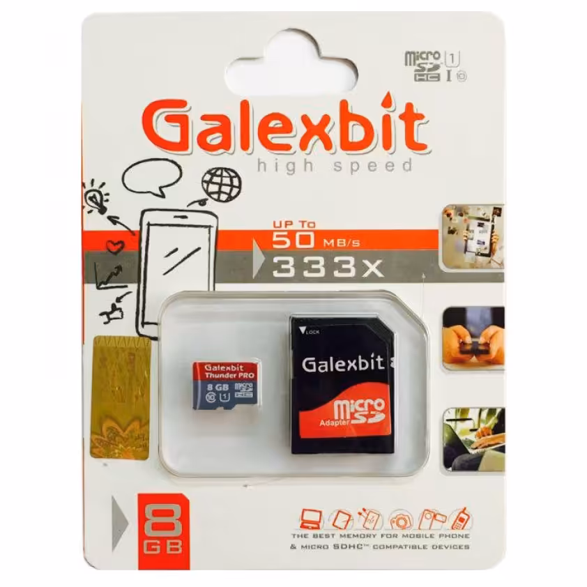 کارت حافظه میکرو اس دی اچ سی گالکسبیت کلاس 10 با ظرفیت 8 گیگابایت و سرعت 50 مگابایت بر ثانیه
