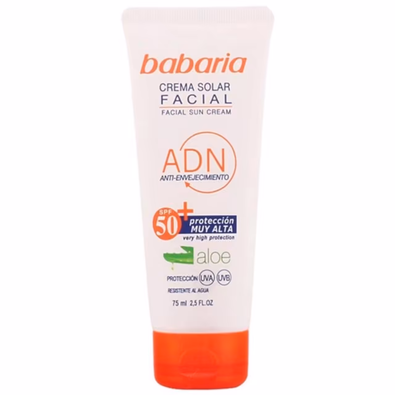 کرم ضد آفتاب بدون رنگ باباریا Spf50 مدل ADN مناسب انواع پوست حجم 75 میلی لیتر