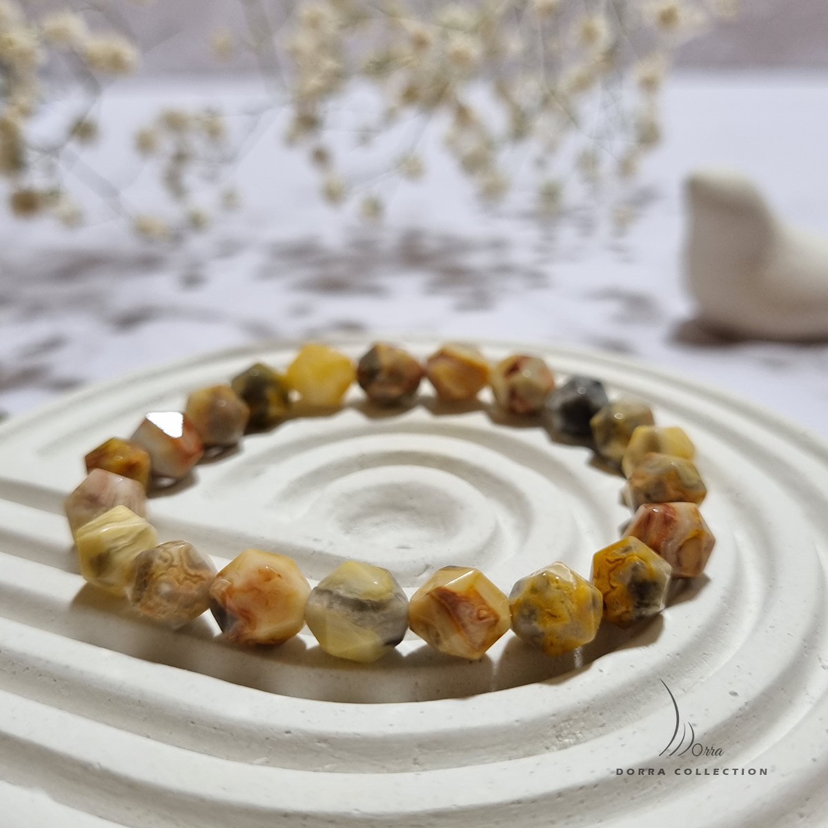 دستبند زنانه و مردانه عقیق - crazy lace agate