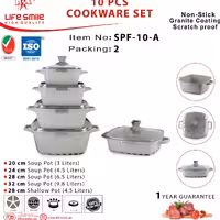 سرویس قابلمه مربعی 10پارچه لایف اسمایل 