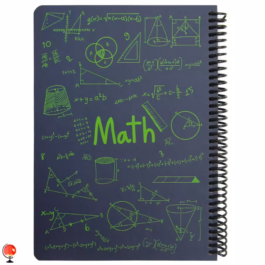 دفتر مشق 100 برگ سیمی ریاضی رنگ سورمه ای دات نوت