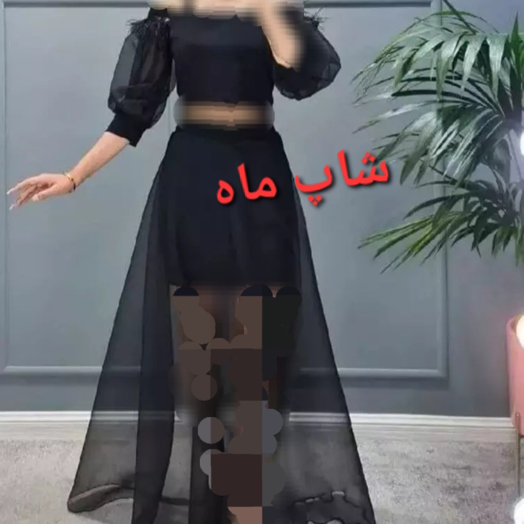 پیراهن مجلسی زنانه ماکسی حریر شیشه ای و ساتن