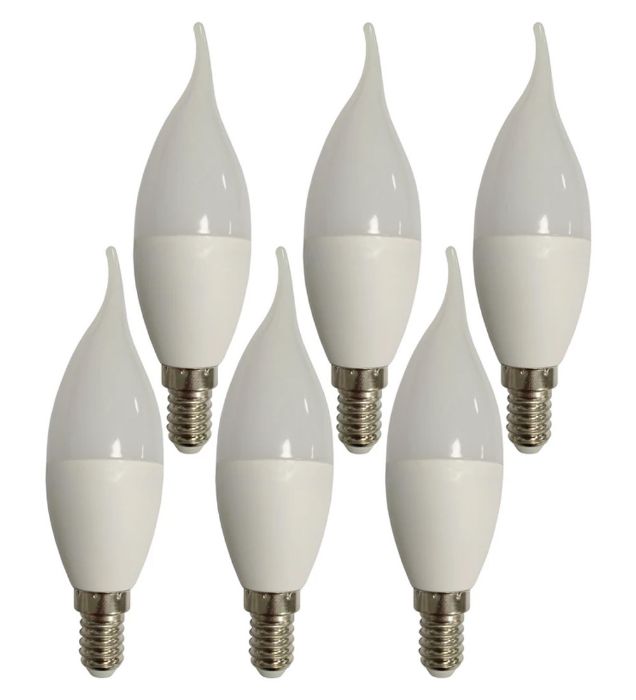 لامپ ال ای دی 7 وات مدل شمعی پایه E14 بسته 6 عددی