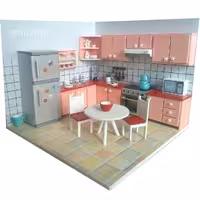 آشپزخانه مینیاتوری ( ماکت  تمام چوب و دست ساز )