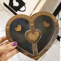 باکس(تی بگ )دو خانه قلبی جنس چوبی 