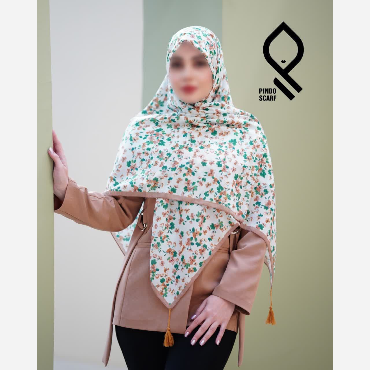 روسری نخی مجلسی قواره 140 گل ریز