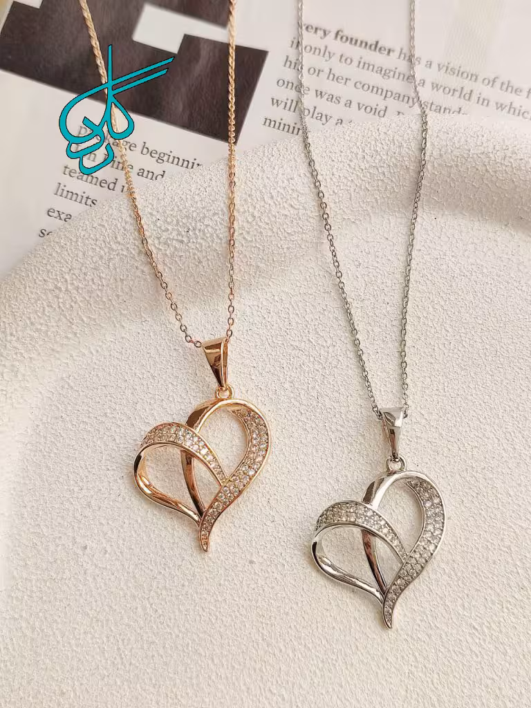 خرید گردنبند زنانه جدید طرح قلب نگین دار مارک ژوپینگ رنگ ثابت ضد حساسیت کیفیت عالی کد 1515900 - ردگل