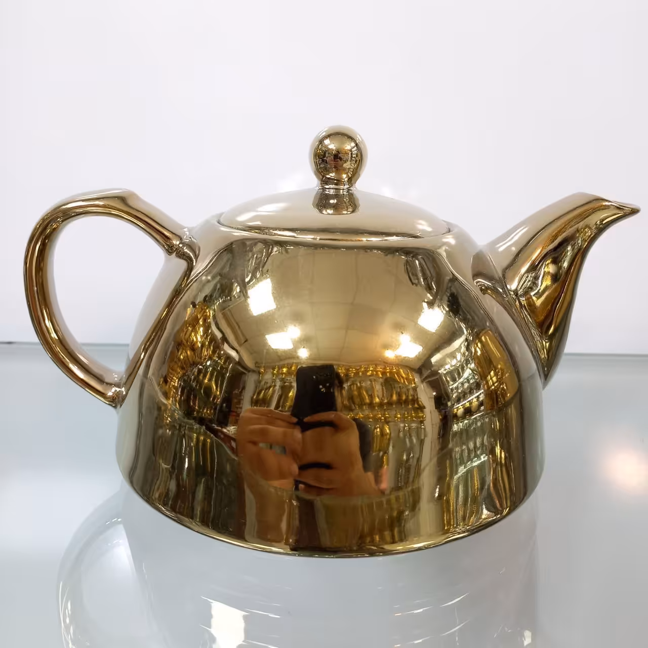 قوری کف تخت طلایی ساده 