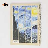 دفتر سیمی 60 برگ ایمان جلد کرافت طرح ونگوگ