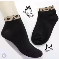 جوراب مشکی کش پلنگی