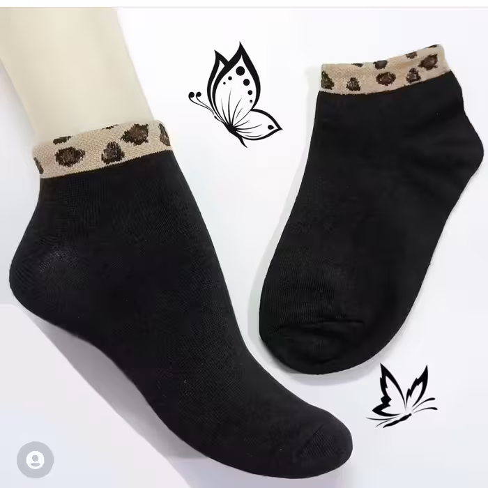 جوراب مشکی کش پلنگی