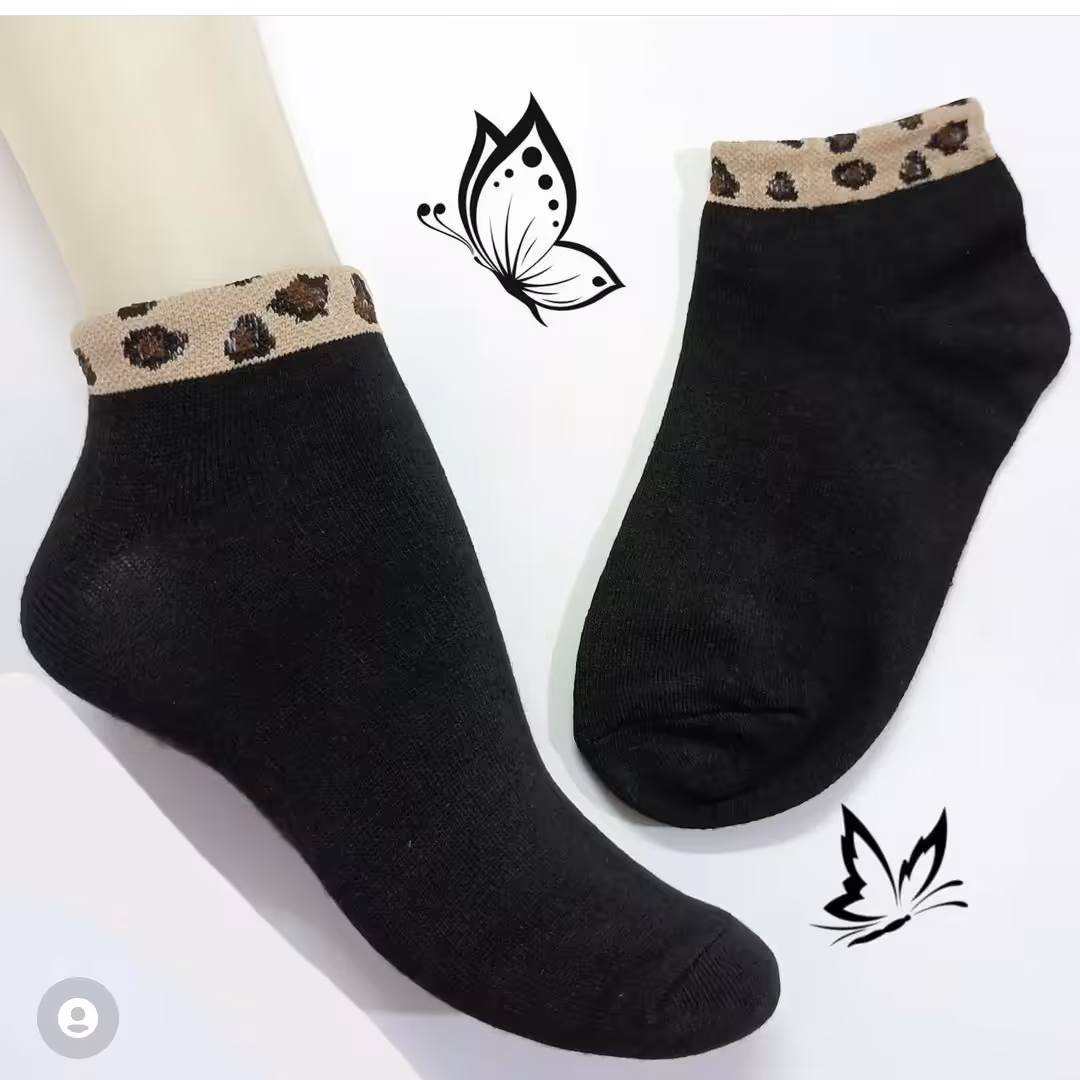 جوراب مشکی کش پلنگی