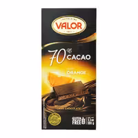 شکلات تلخ 70 درصد با طعم پرتقال بدون گلوتن 100 گرم والور - valor