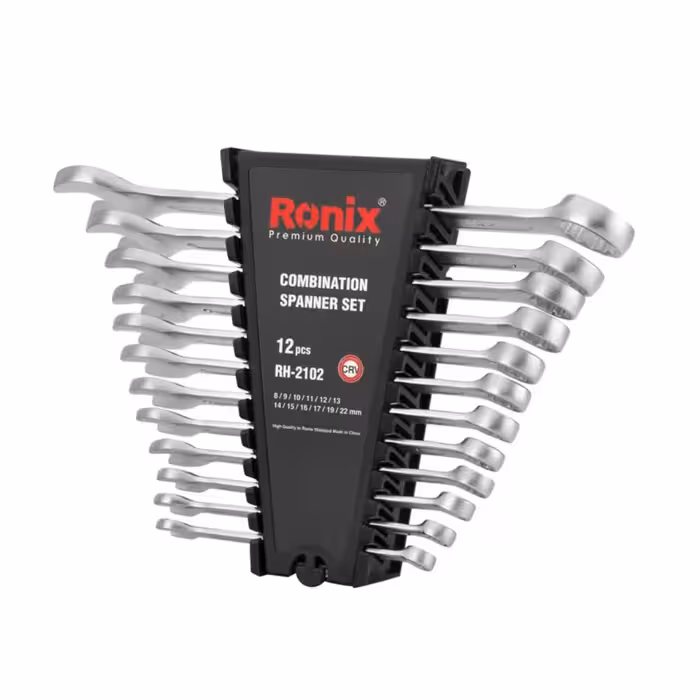 مجموعه 12 عددی آچار یک سر تخت یک سر رینگ رونیکس مدل RH-2102