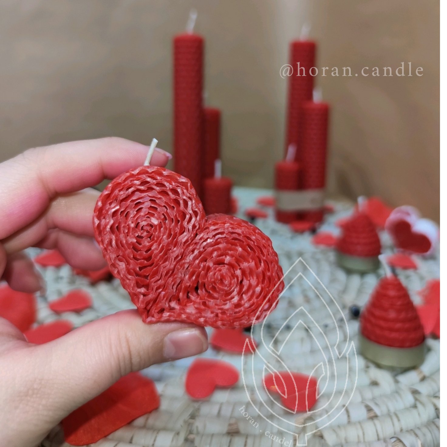 شمع قلب موم عسل کادویی هدیه ولنتاین باکس صنایع دستی