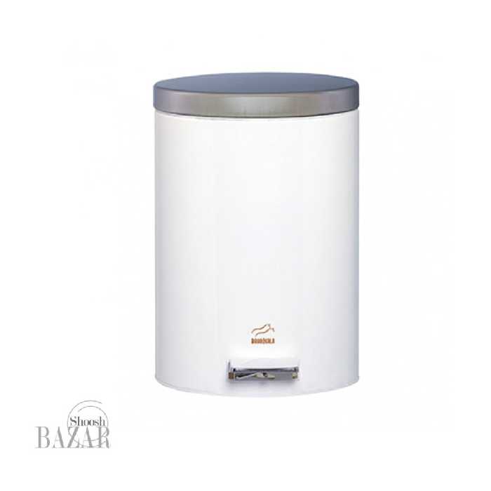 سطل زباله پدالدار 6 لیتری سفید براق در استیل بهازکالا 16166061