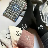 جوراب نخی ساقدار طرح لبخنددر5رنگ (بسته 10عددی هررنگ2عدد)