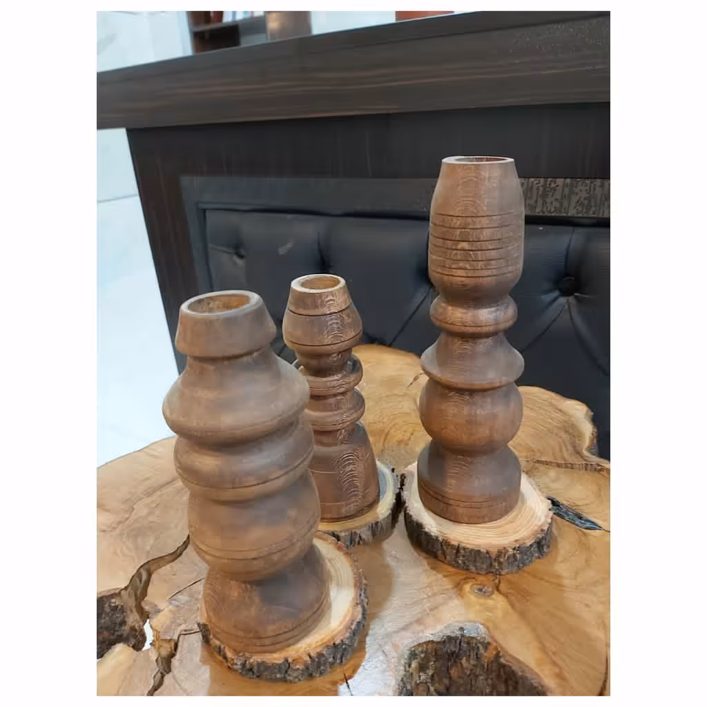 شمعدانی چوبی سه تایی