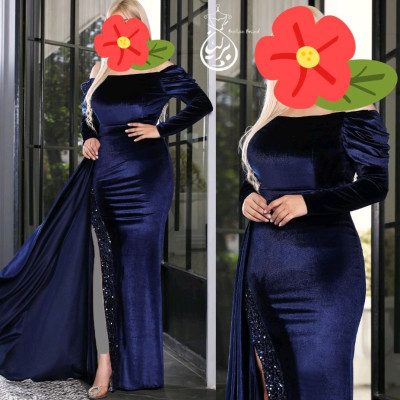 پیراهن مهمانی زنانه مخمل کره مدل آلما