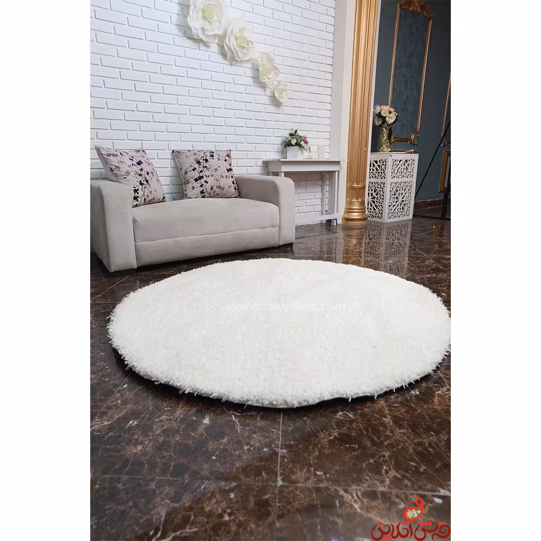 فرش گرد شگی تری دی بنفش