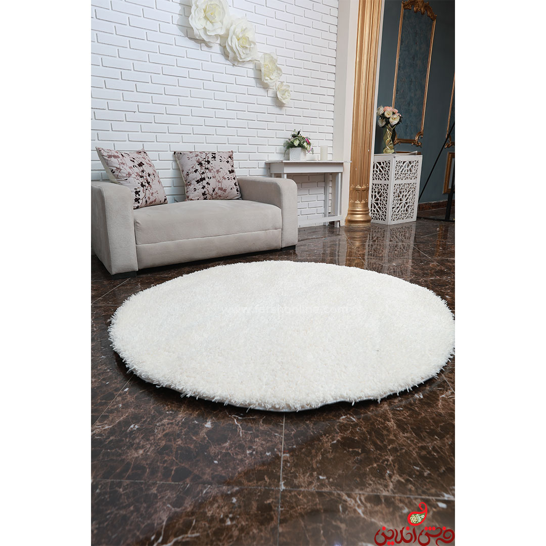 فرش گرد شگی تری دی بنفش