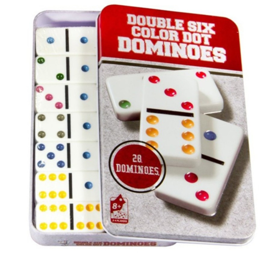 بازی فکری دومینو سرامیکی جعبه فلزی

