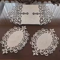 رومیزی چرم اکلیلی بژ