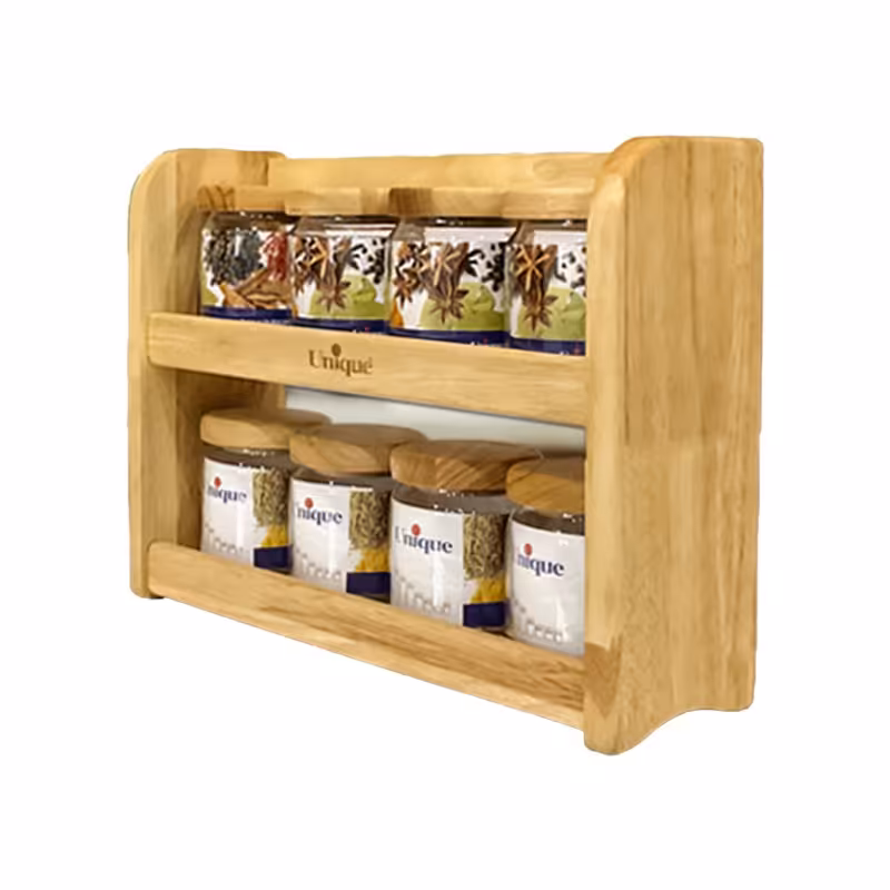 ست جا ادویه چوبی 8 پارچه پایه دار یونیک