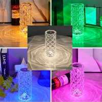 آباژور لمسی کنترل دار  کریستالی  22 سانتی | amazonchi