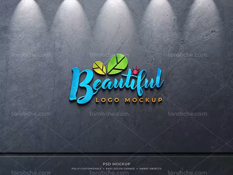 موکاپ لوگوی 3D لایه باز | گرافیک با طعم تربچه