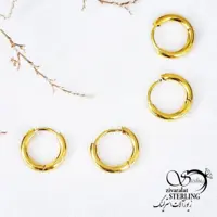 پیرسینگ استیل حلقه ای طلایی با کد 12291