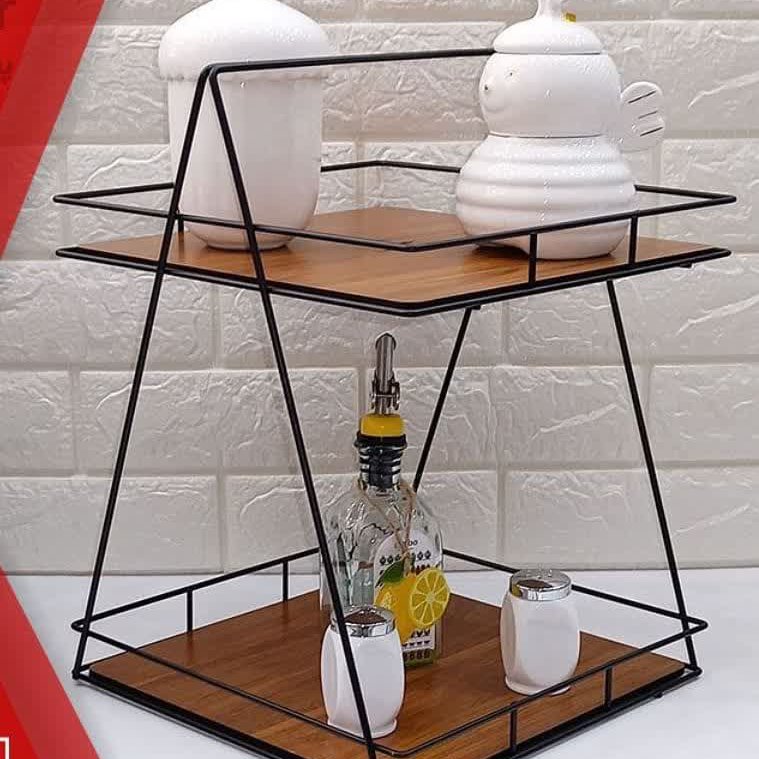 استند پذیرایی رومیزی آشپزخانه فلزی کف چوبی همراه با ارسال رایگان