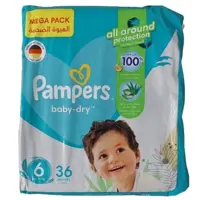 پوشک بچه پمپرز مدل baby dry سایز 6 بسته 36 عددی

