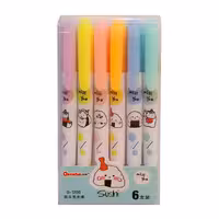 ماژیک علامت زن (هایلایتر) 6 رنگ مدل Q-1200 طرح سوشی sushi