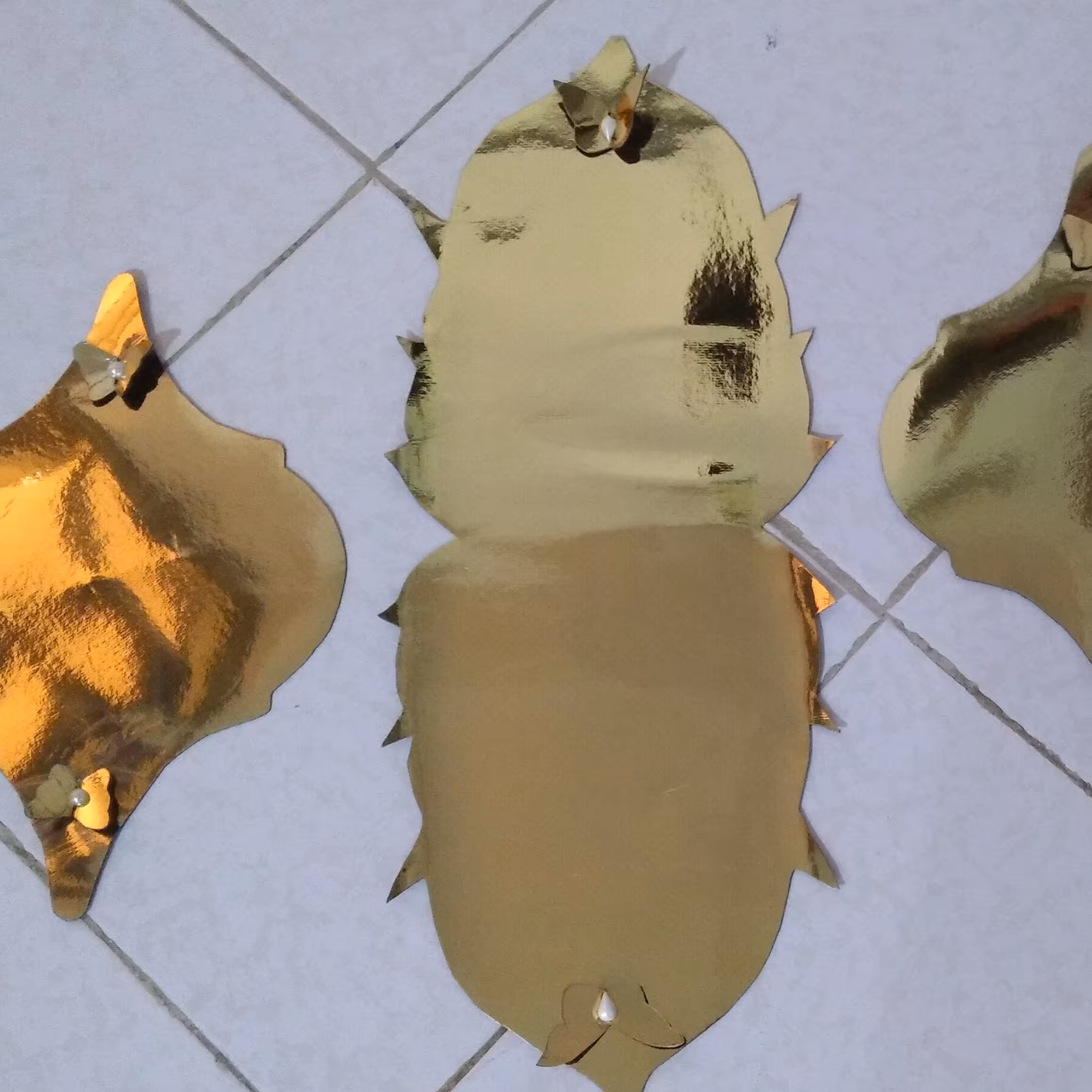 رومیزی  آینه ای  طلایی 