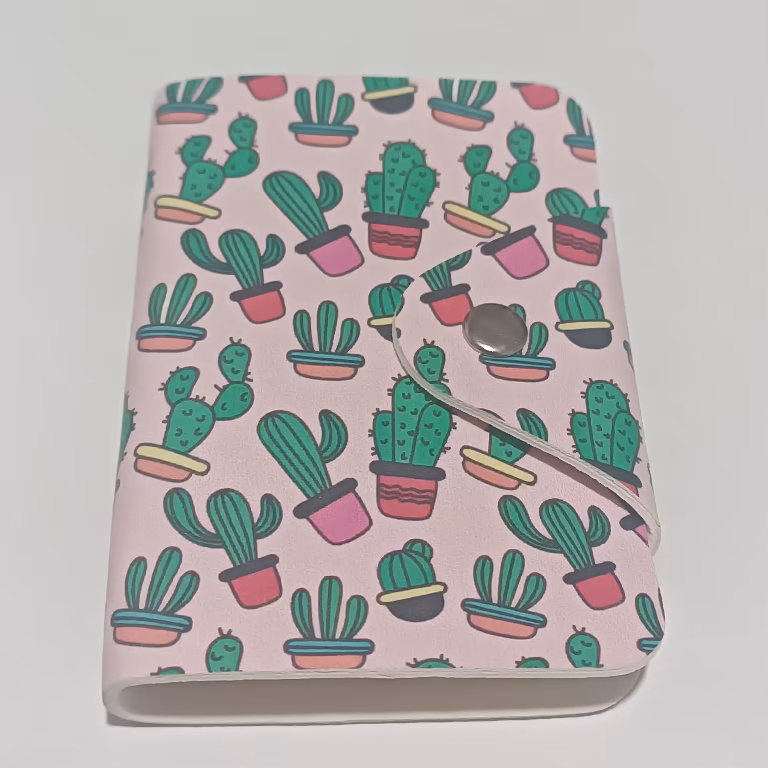 جا کارتی اسپورت دکمه دار  16 عددی طرح کاکتوس با زمینه صورتی