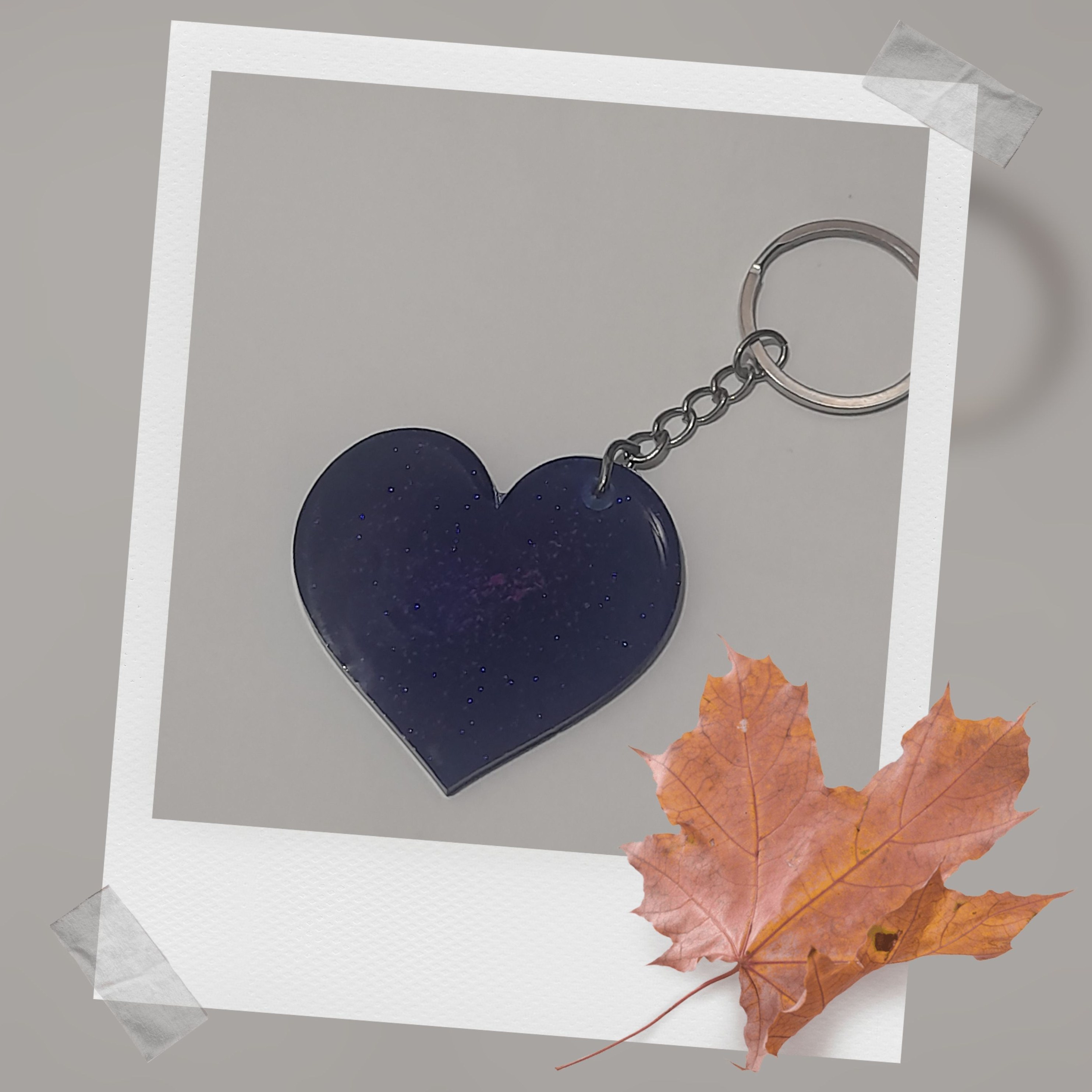 جاسویچی رزینی قلب آبی اکلیلی بنفش