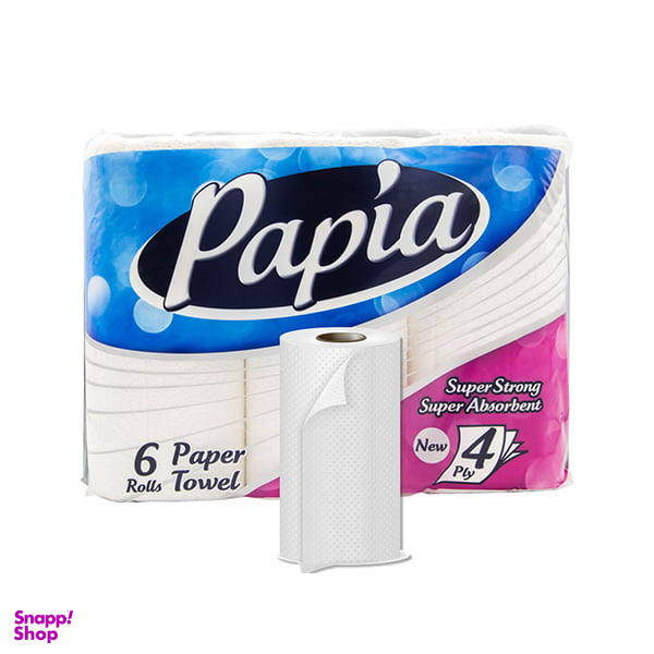 دستمال حوله ای آشپزخانه پاپیا (Papia) مدل 4 لایه بسته 6 عددی